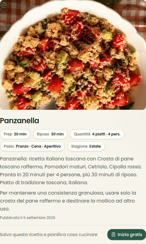 Public Italian panzanella recipe imported from Instagram